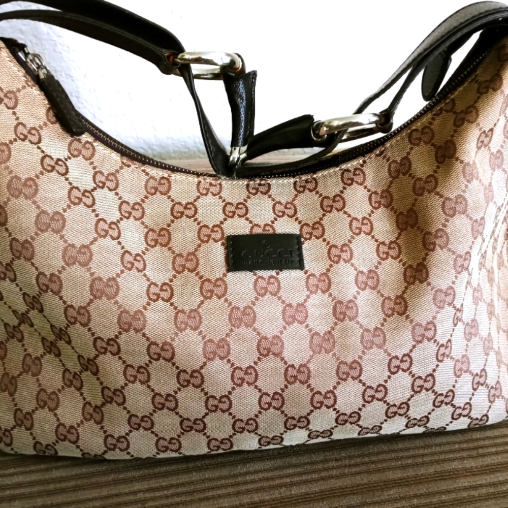 Gucci monogram hobo saddlebag